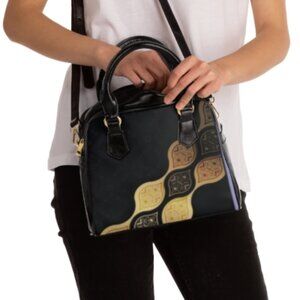 Elegant Black & Gold Geometric Pattern Purse